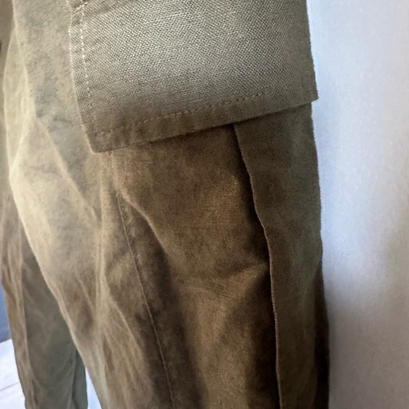 Gap Midrise army green cargo linen pants nwt - Picture 5 of 6